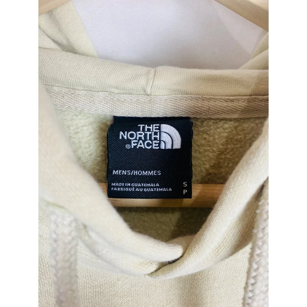 The North Face Mens Floral‎ Graphic Logo Hoodie Beige Khaki Pullover Small